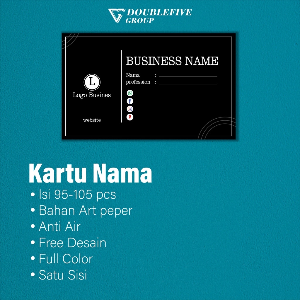 ( 100 PCS ) Cetak Kartu Nama Custom - Kartu Nama Olshop - Kartu Nama Kantor Perusahaan Murah