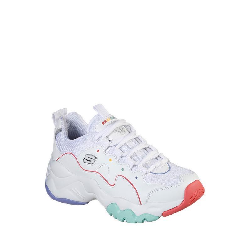 Skechers D'lites 3.0 - Menlo Park Women's Sneakers Shoes - WHITE/MULTI