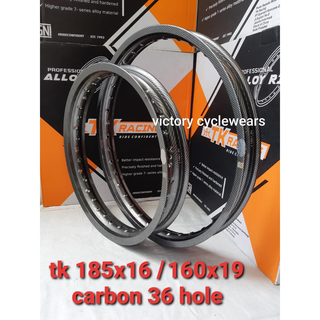 VELG TK RACING (16/19) 185X16 DAN 160X19 SEPASANG CARBON