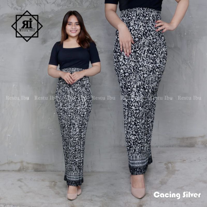 COUPLE BATIK ROK PRISKET MOTIF CACING SILVER