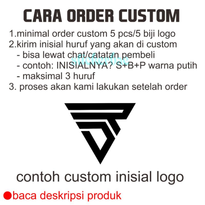 Sticker logo huruf inisial BISA CUSTOM STIKER LOGO INISIAL KAMU cuting sticker Monogram logo GC, custom isi 5 pcs