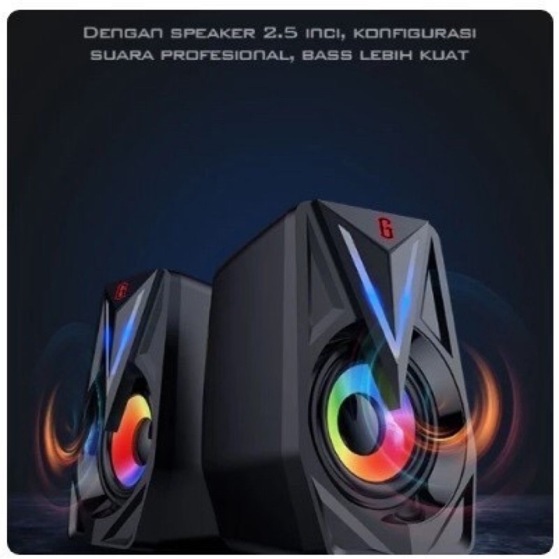 GAMEN Speaker GS1 Laptop/PC/Gaming Soundbar Super Bass Portable RGB Lighting - Garansi 1 Tahun