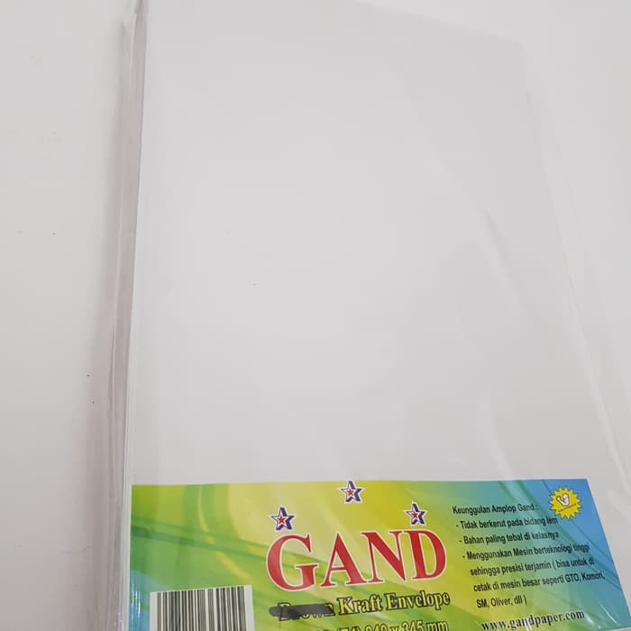 

Murah GAND AMPLOP FOLIO PUTIH HVS 100gr seal khusus GOJEK Keren