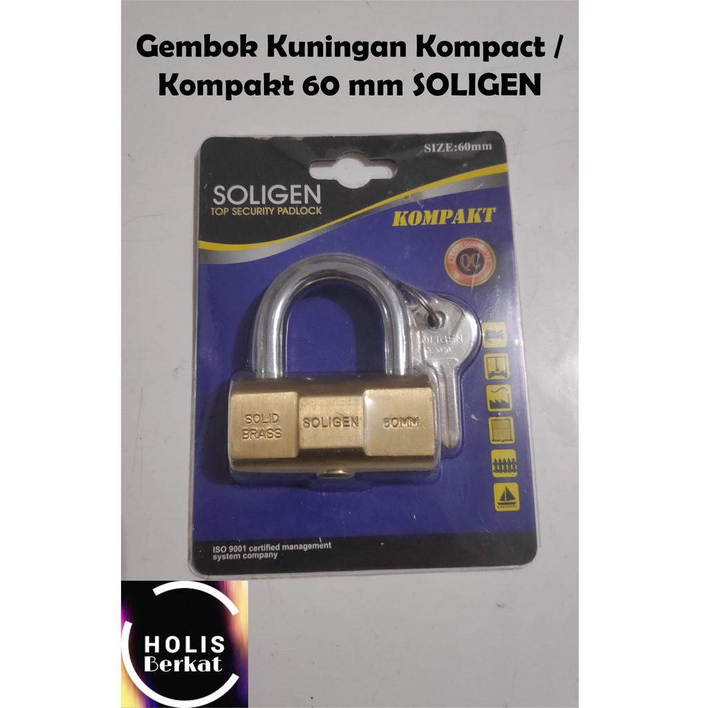 Gembok Kuningan Kompact / Kompakt 60 mm SOLIGEN