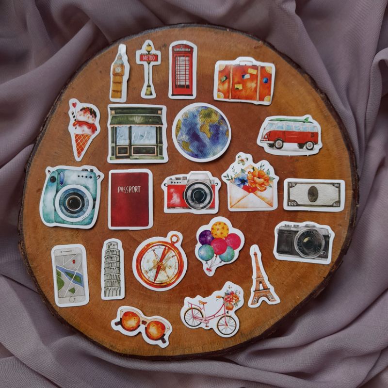 

20pcs Sticker Aesthetic Motif Lucu untuk Scrapbook Journaling Dekorasi DIY