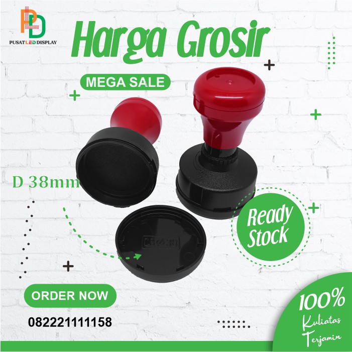 

D38 -Gagang Stempel Flash Kilat Warna Ukuran Bulat 38MM
