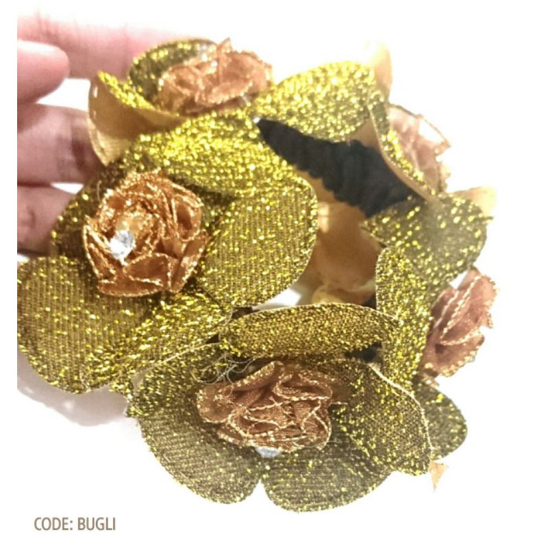 ikat rambut scrunchie bunga glitter permata bugli ikat rambut besar high quality