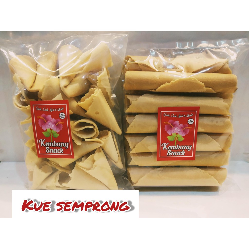 

KUE KERING- KUE SEMPRONG KERUCUT RASA MANIS DAN GURIH KEMASAN 250GR-KEMBANG SNACK