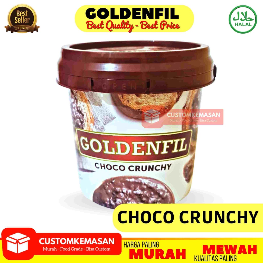 

Goldenfil Choco Crunchy / Selai donat / Selai Roti Bakar / Toping Coklat / Selai Coklat / Olesan Roti
