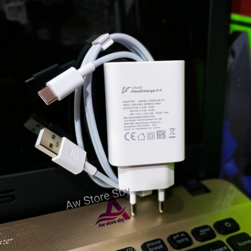 Original Charger vivo type c Quick charge v19/s1 pro/y30/y50/v17/ v17 pro/Y51 [VIVO USB C 5G]