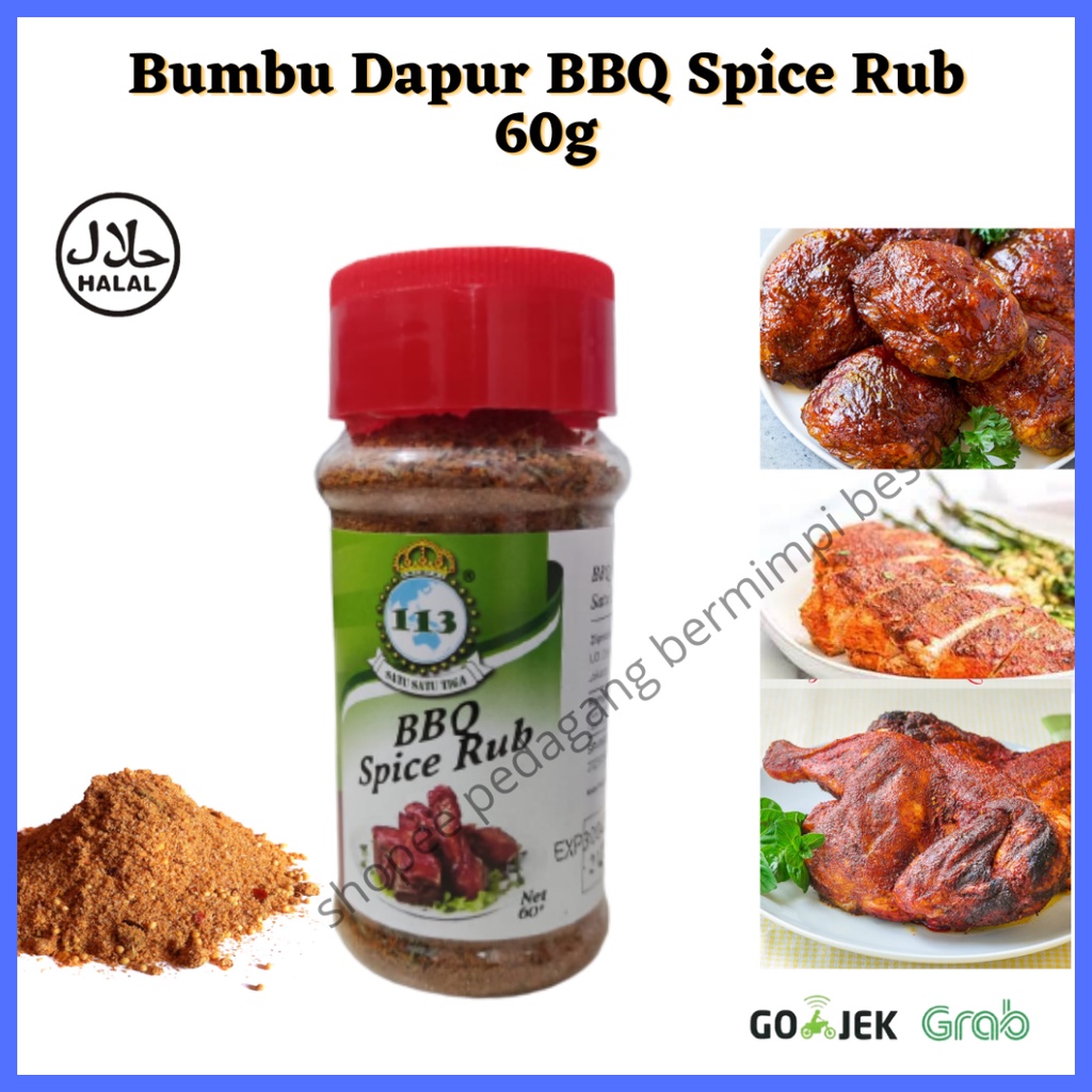 113 BBQ Spice Rub 60g/  Bumbu Dapur / Penyedap Rasa/ Rempah Rempah/ Bumbu Masak/ BBQ Spice Rub