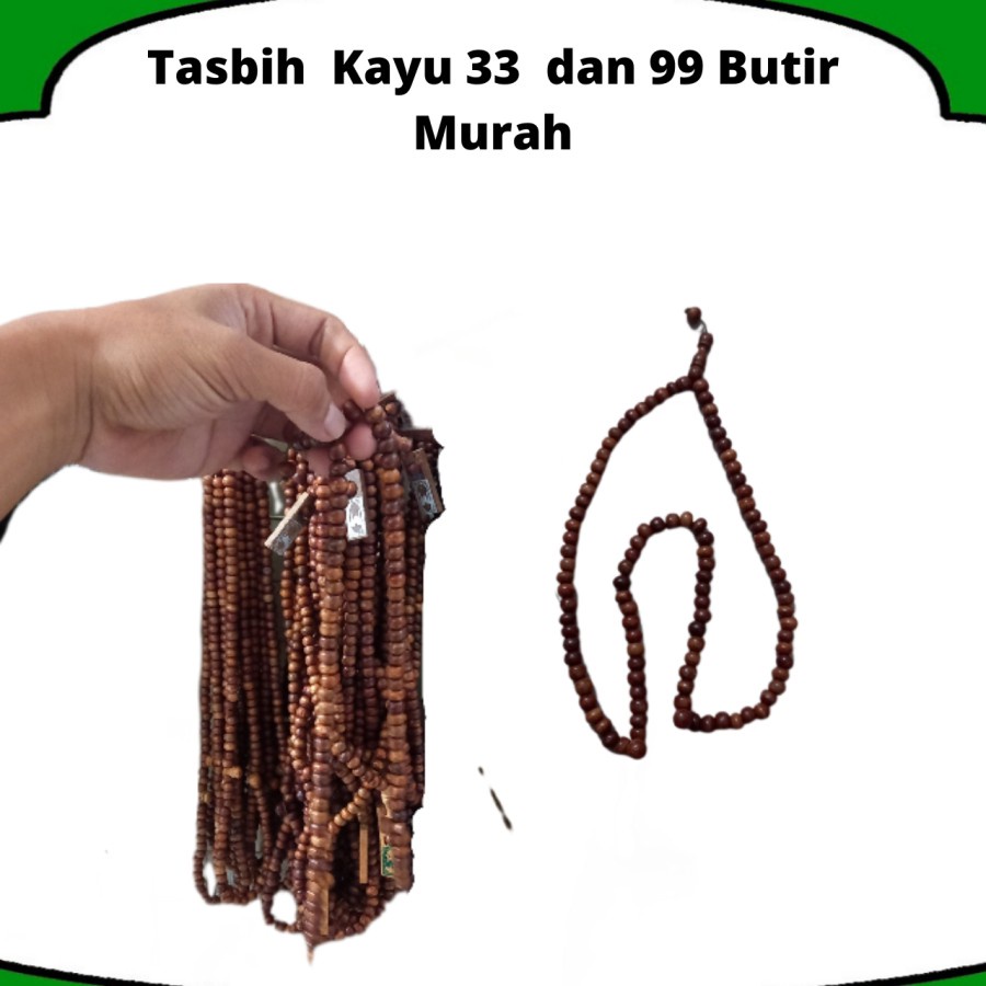 TASBIH KAYU 33 DAN 99 BUTIR SOUVENIR HAJI DAN PERNIKAHAN