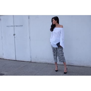 Hello Parry Fallon Longline Off Shoulder Shirt
