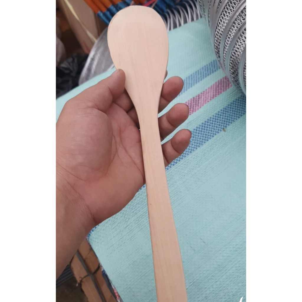 MODEL BULAT - Sendok INUS kayu SODET SPATULA KAYU 35CM UJUNG BULAT GHM