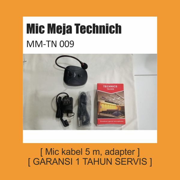 Mic Meja Mimbar Podium Technics TN009 Volume TN 009 TN-009 Meeting Microphone Condenser Condensor