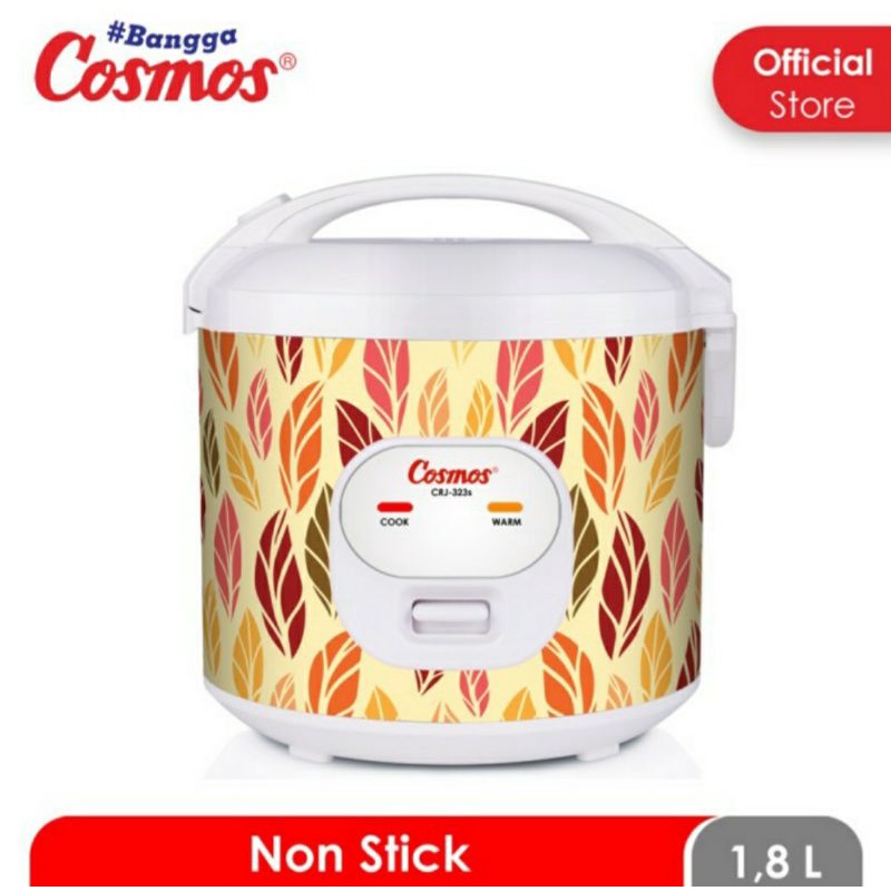 Rice Cooker Cosmos CRJ 323s 1,8 Liter Inner Pot Teflon Magic Com Cosmos Penanak Nasi Cosmos 323s