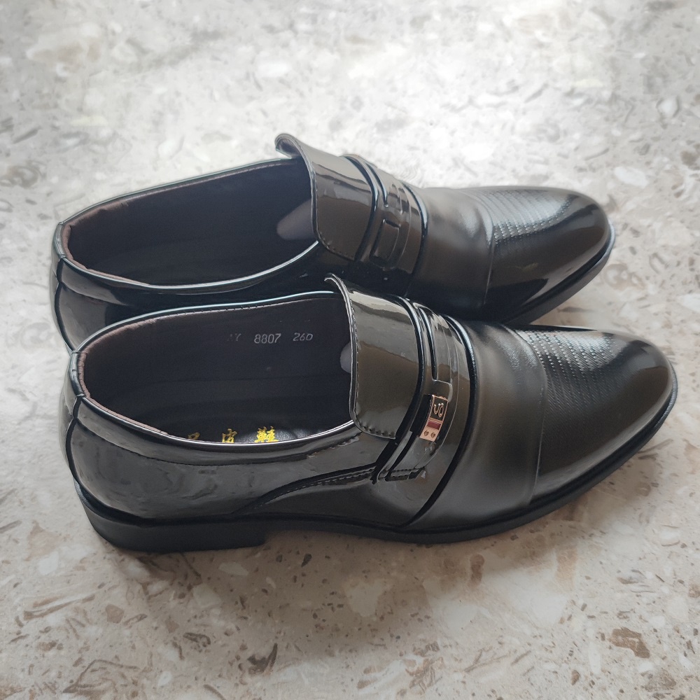 Sepatu Cowok Pantofel Pria Klasik Hitam Pria Slop Formal Kasual Kerja Kantor Tanpa Tali Kuliah Murah Import Keren 068