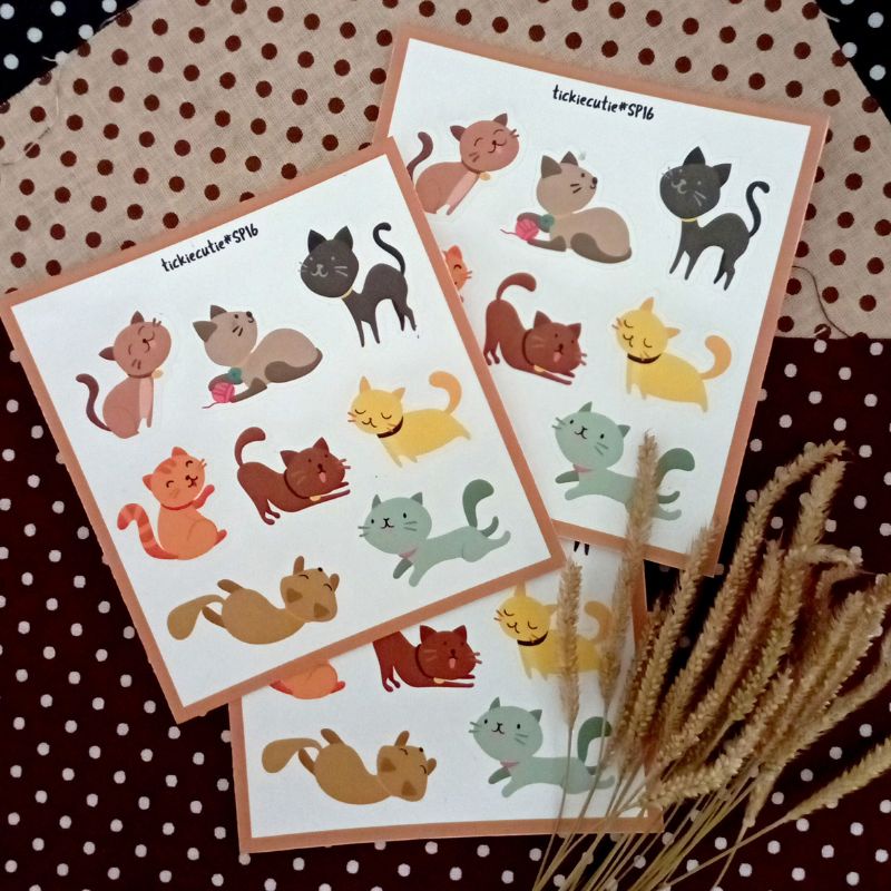 

Sticker Tickie Cutie #SP16 cats playing