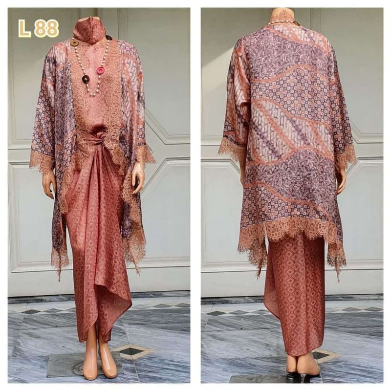 stelan batik viscose terbaru / set batik renda brokat / set batik cantik / stelan batik kondangan