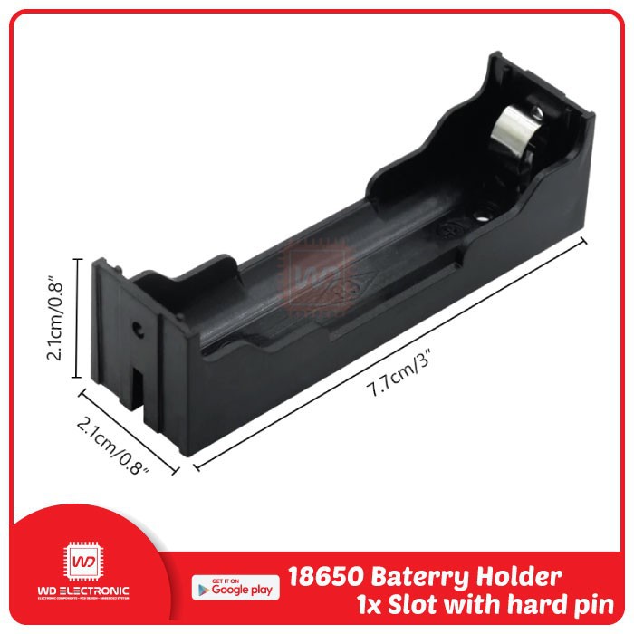 Battery Holder 18650 1 Slot Plat Lempeng Kotak Baterai 18650 Pararel 1