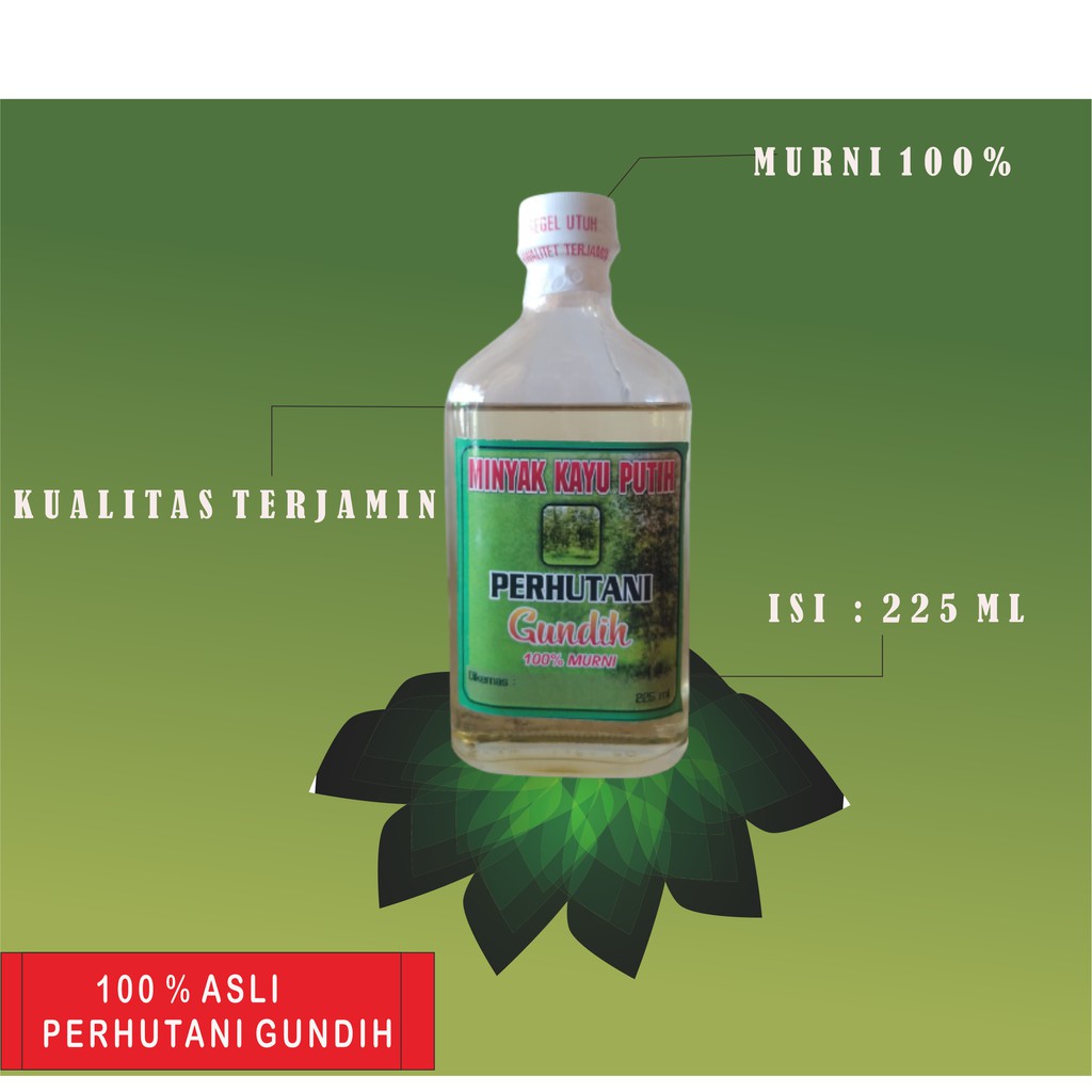 Minyak Kayu putih 100% asli Perhutani Gundih 225ml free 30ml
