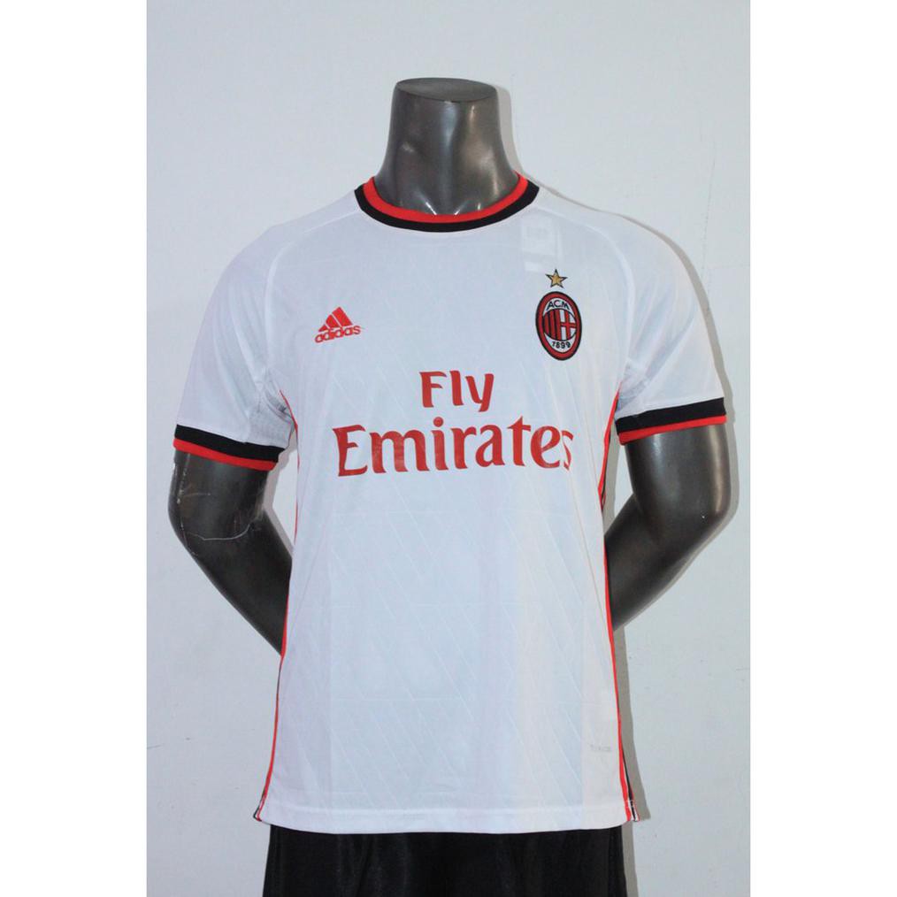 JERSEY BOLA AC MILAN AWAY / PUTIH 2017 2018 GRADE ORI - seymu