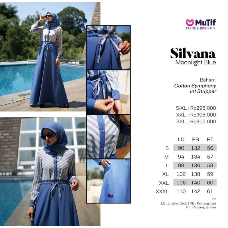 GAMIS MUTIF SILVANA MEDAL BRONZE MOONLIGHT BLUE MAUVE WINE