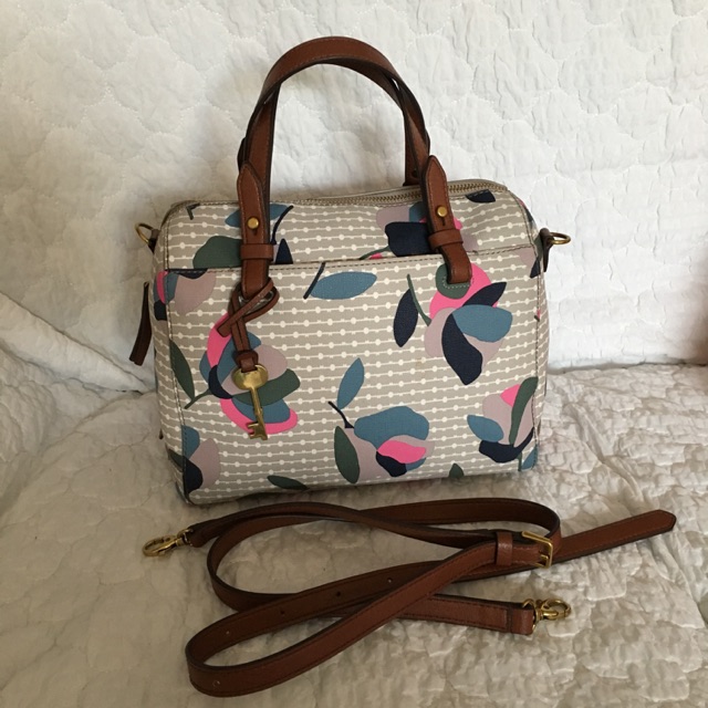 PL FOSSIL FLORAL RACHEL SATCHEL