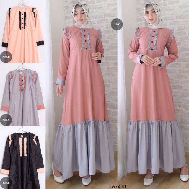 GAMIS CANTIK SIMA FRINGE FIT TO L GAMIS WANITA ORI DRESS MUSLIM REAL PICT FASHION TERBARU ORIGINAL