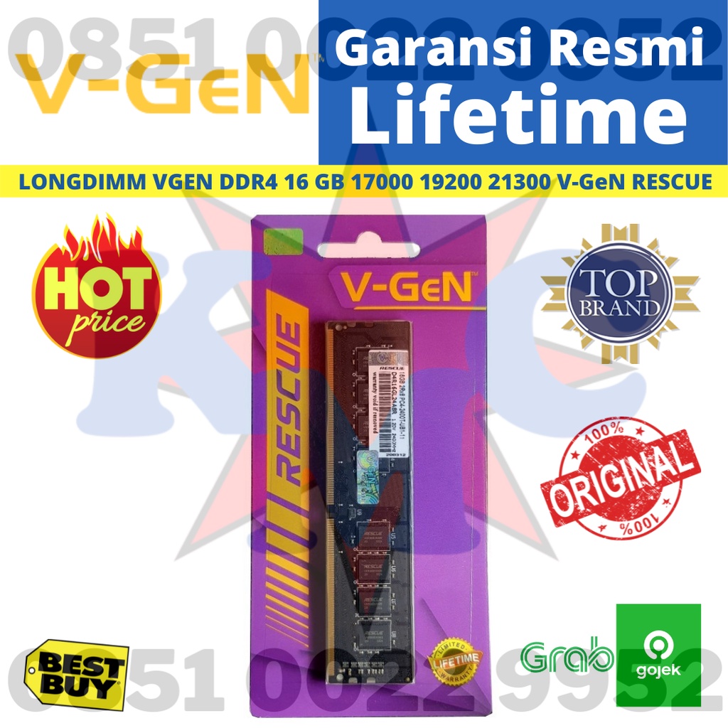 LONGDIMM VGEN DDR4 16GB 17000 19200 21300 V-GeN RESCUE