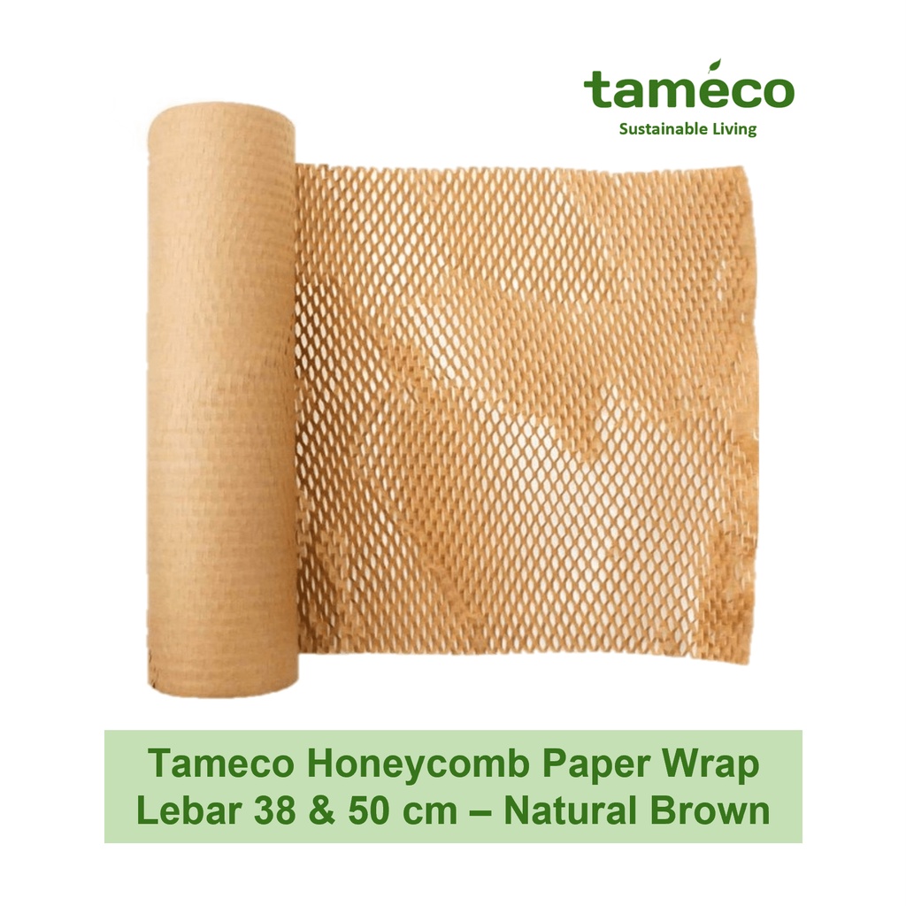 

(5M & 10M)[Lebar 38cm & 50cm] Tameco Honeycomb Paper Wrap - Natural Brown - Eco Friendly