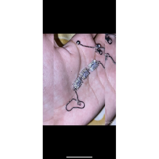 Gelang perak motif Serut berlian eropa dengan batu alexandry