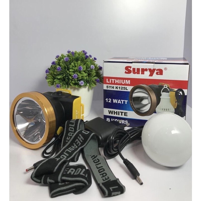 SURYA Senter Kepala SYH K125L - Head Lamp Rechargeable 12 Watt