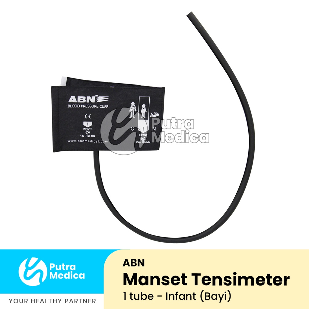 ABN Manset Tensimeter 1 Selang Bayi [Warna Random] / Nylon Cuff / Karet Tensi Infant / Alat Ukur Pengukur Tekanan Darah