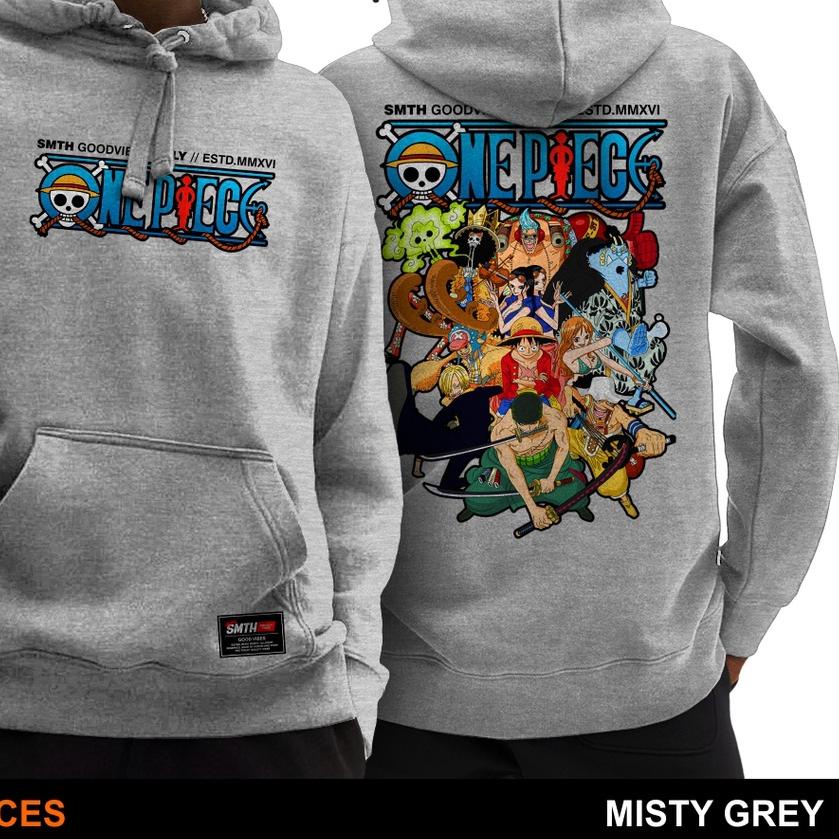 GFBC Hoodie Pria Motif One Piece Sweater Hoodie pria wanita Hoodie Anime OnePiece