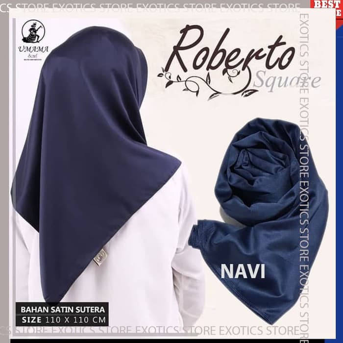 [ORIGINAL] Jilbab Segiempat ROBERTO UMAMA Satin Sutera SILK Hijab