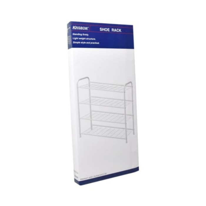 krisbow rak sepatu 4 tingkat_shoe rack 4 tier white_rak sepatu besi bn17