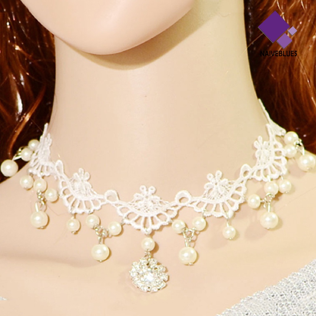 Kalung Choker Model Hollow Aksen Mutiara Imitasi Gaya Rock