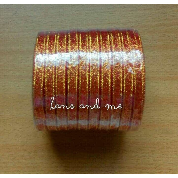 

Unik Pita Gliter Glitter 1 4 Merah 25 yard jual per rol Pita Bingkisan New