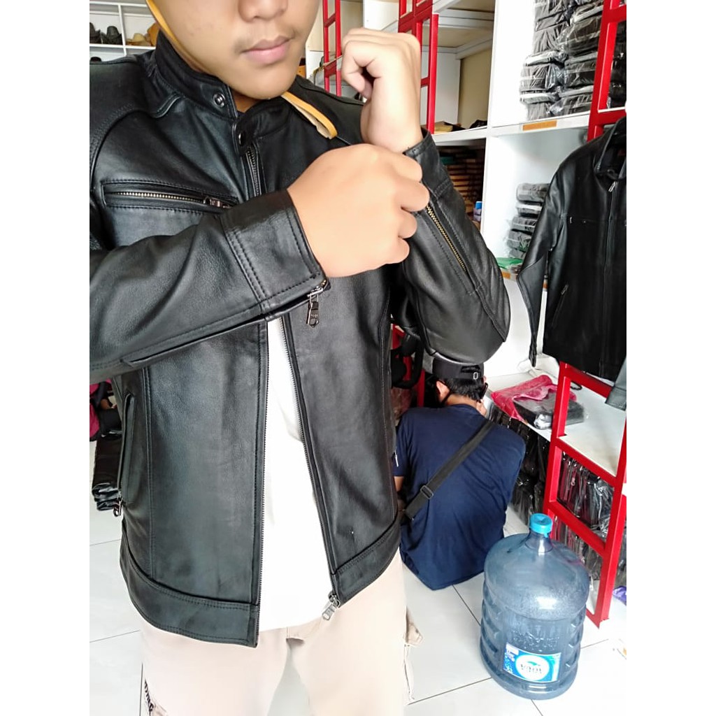 Jaket Kulit Domba Asli Pria Elegant Brownie Koboi ARL Ariel Noah 90