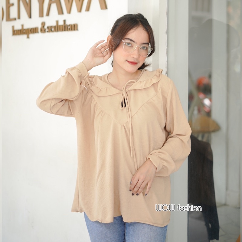 R-A Rivana Blosue Crincle Airflow - Blouse Wanita