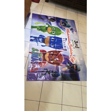 

banner ulang tahun dan stiker