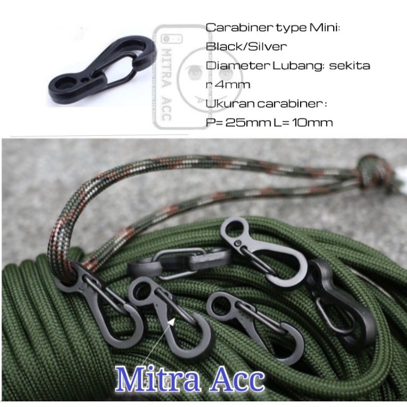 Carabiner Mini / Gantungan Kunci Carabiner Mini Spring Keychain