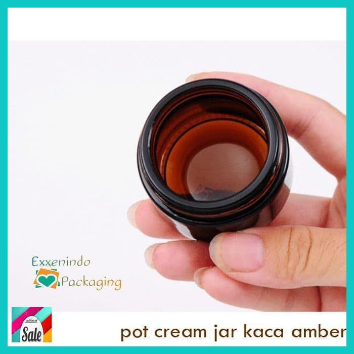 MAKEUPKEMASAN- POT CREAM KACA AMBER 30ML POT KRIM 30GR POT KOSMETIK JAR AMBER 30 ML -KECANTIKAN.