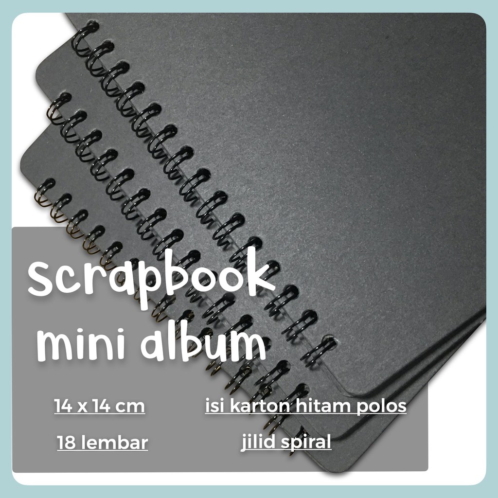 

scrapbook mini photo album black hitam rounded square kotak by tat tet tot