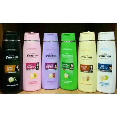 * NCC * Emeron Shampo Rambut Anti Dandruff Black Shine Hair Fall Control Shampo- Kemasan Botol