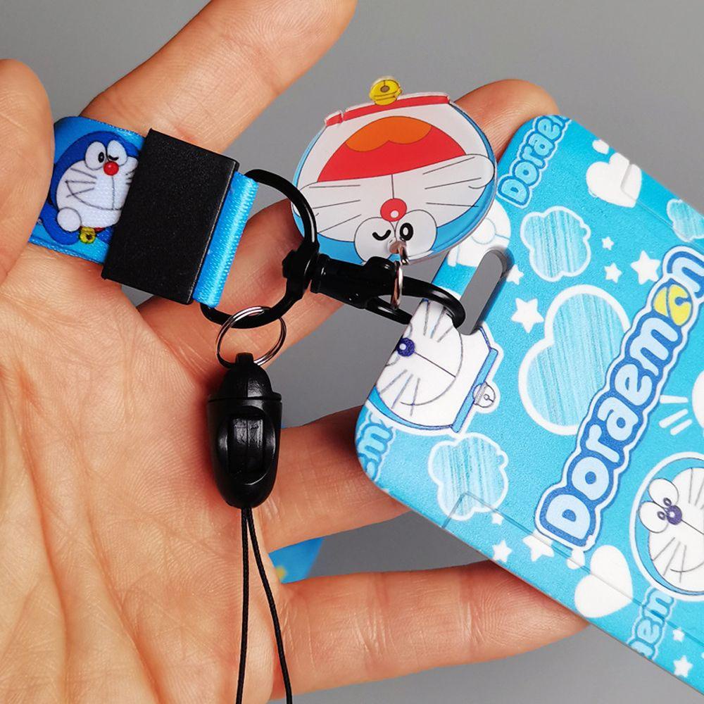 [Elegan] Id Card Holders Doraemon Perlengkapan Sekolah Lengan Kartu Lanyard Tali Leher Kunci Lanyard Bus Card Case