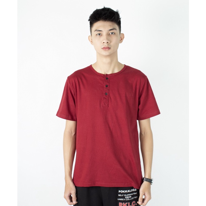 FORTGLASS Kaos Kancing Pria Polos Katun Lengan Pendek Premium Variasi kancing