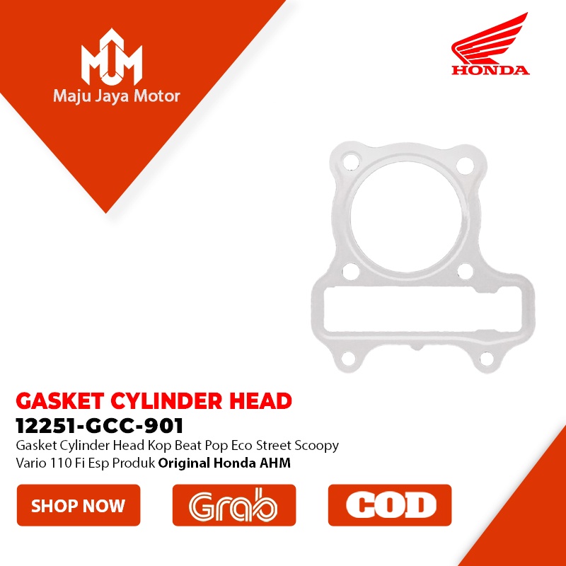 Paking Gasket Cylinder Head Kop Beat Pop Eco Street Scoopy Vario 110 FI Esp GGC Original AHM