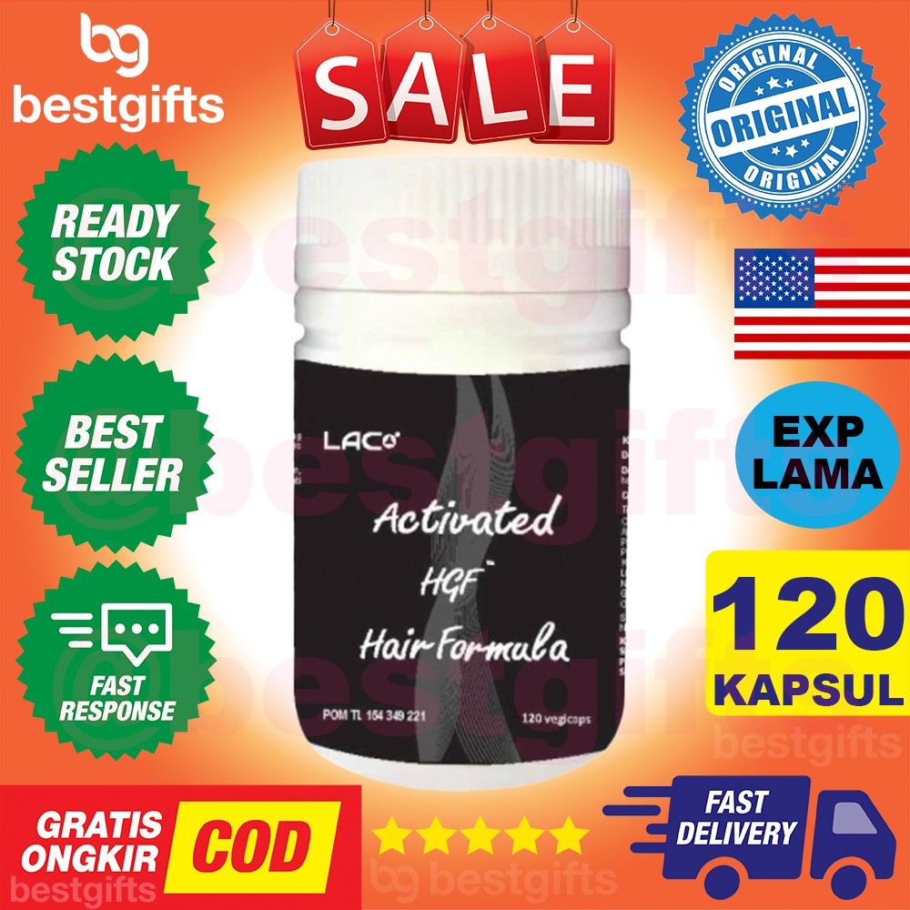 GNC LAC ACTIVATED HGF HAIR FORMULA VITAMIN RAMBUT UBAN RONTOK BOTAK FUNGSI HATI GINJAL 120 KAPSUL